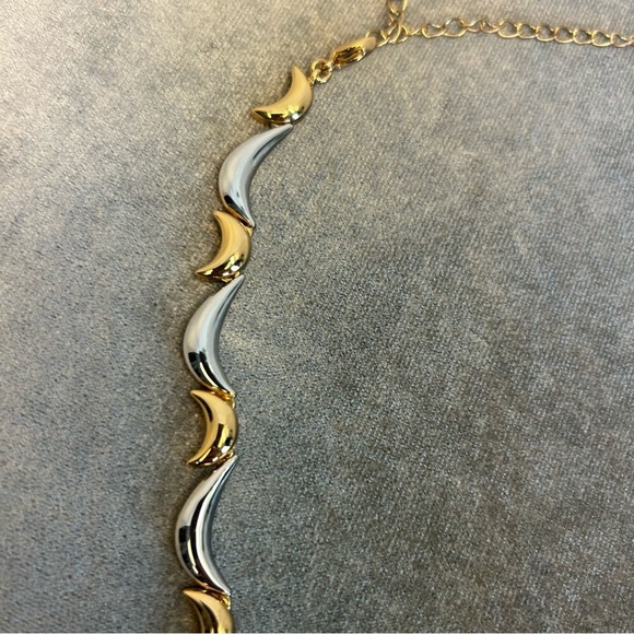 Fac Fifth Avenue Collection gold and silver tone half moon shaped necklace - Picture 6 of 11